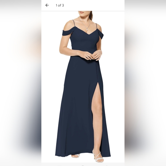#levkoff Dresses & Skirts - NWOT Cold Shoulder A-Line Chiffon Gown